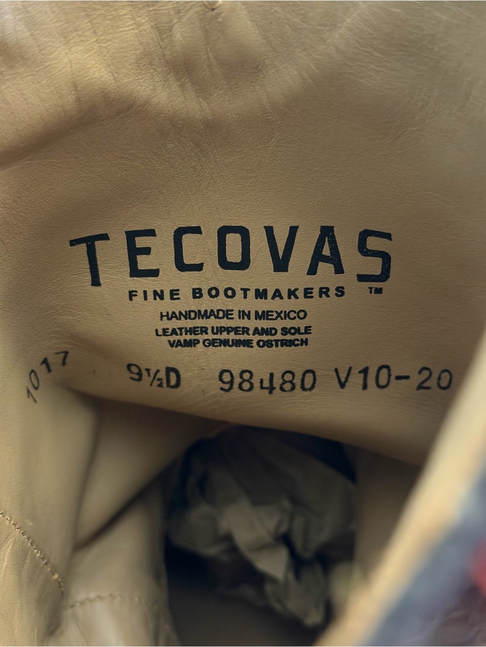 Tecovas The Jasper Smooth Ostrich grey western cowboy boots round toe - Picture 9 of 9